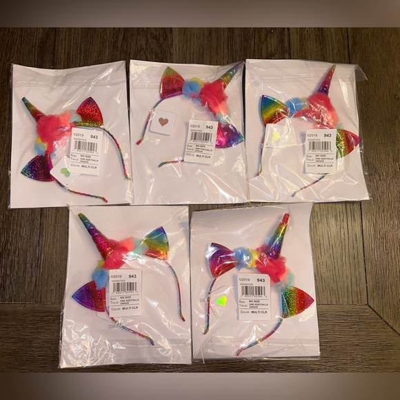 NWT 5 x Unicorn Headbands from Children’s Place Party Favors Stocking Stuffer - Picture 1 of 3